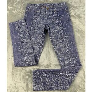 Tory Burch Navy and White Printed Skinny Jeans